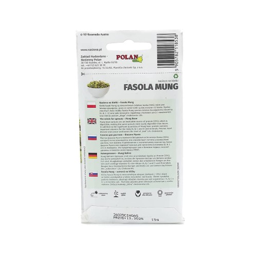 Semená na nakličovanie fazuľky mungo 15g