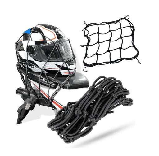 SIEŤ NA BATOŽINU NA MOTOCYKEL NA SEDADLO, HRUBÉ, PEVNÉ, KOVOVÉ HÁČKY