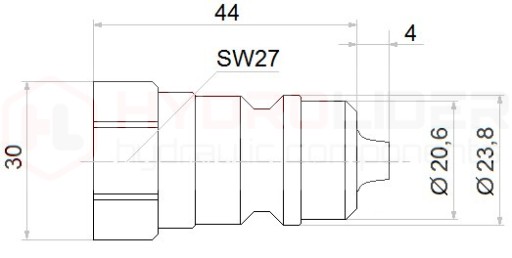 HYDRAULICKÝ RÝCHLOSPOJKA EURO ZÁSTRČKA, VNÚTORNÁ M22
