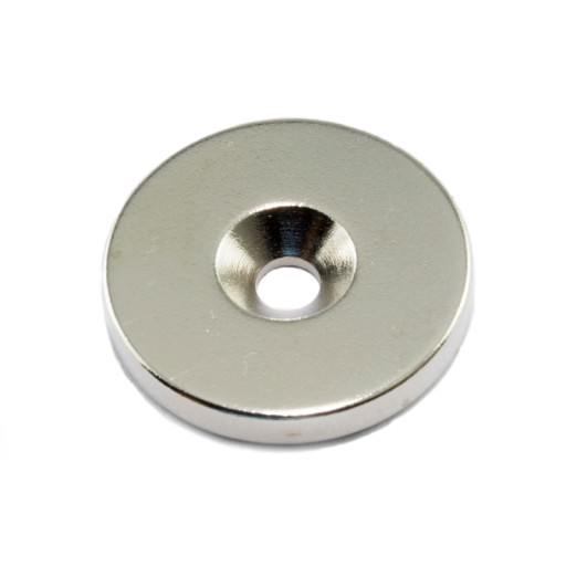 NEODYMOVÝ MAGNET 20x3 S OTVOROM - 4 ks + SKRUTKY