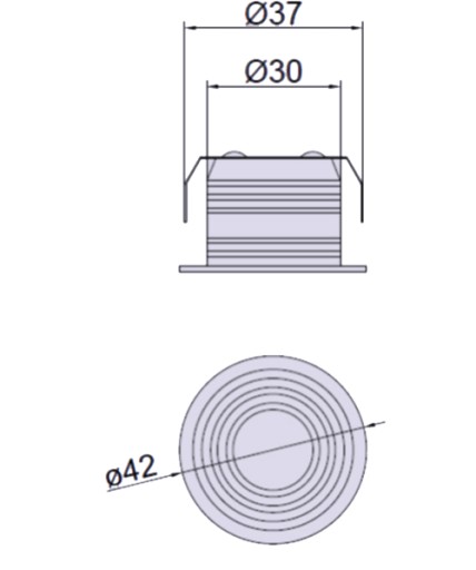 Macario LED svietidlo, zapustené pod skrinku, 3W, 2700K, 1,5m kábel, GTV