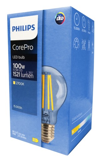 E27 Ozdobná vláknová LED žiarovka 10,5 W PHILIPS