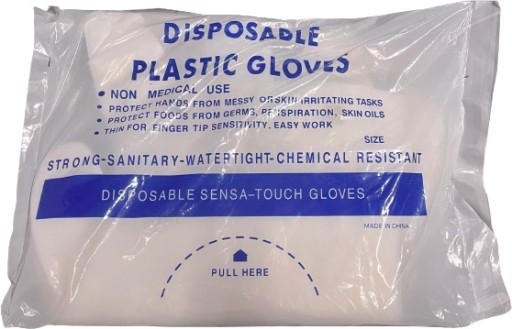 HDPE fóliové rukavice, veľkosť M, 100 kusov