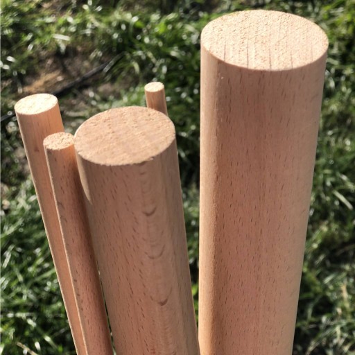 BUKOVÝ KOLÍK Drevená lišta 50 cm, buk priemer 6 mm