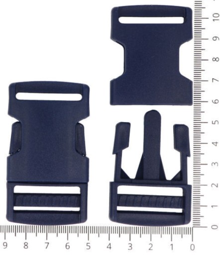PLASTOVÁ ZÁPADKOVÁ SPONA NA PÁSKU 3cm NÁMORNÍCKA MODRÁ 30mm - 5 ks
