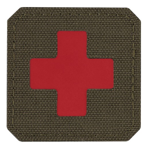 Nášivka na suchý zips MEDIC CROSS LASER CUT M-TAC Medyka Cross Olivovo-červená