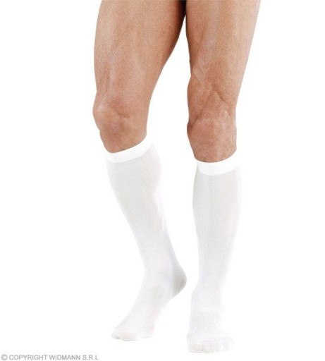 BIELE PONOŽKY POD KOLENÁ UNISEX BAVORSKÝ KROJ OKTOBERFEST
