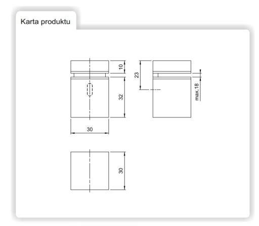 MONTÁŽNA SKLENENÁ POLICA RÚČKA MP001 MAT CHROMOVANÁ MP001/MC AMIX