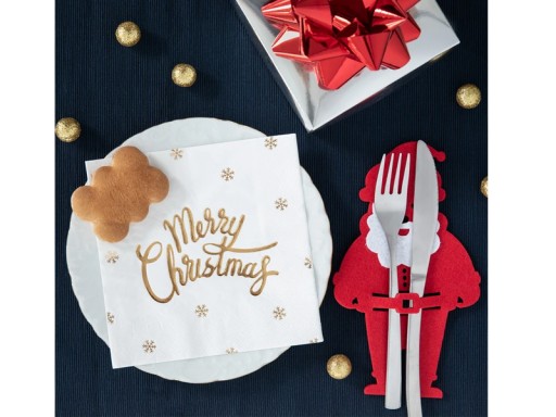 SANTA CLAUS ČERVENÉ PODLOŽKY NA PRÍBORY 20cm 6 ks