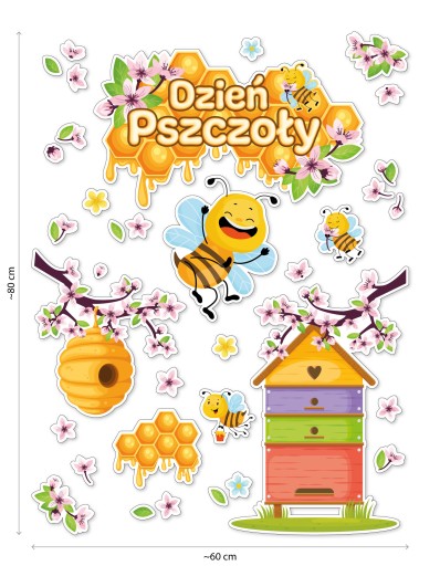 VÝZDOBA OKENNÝCH NOVÍN - DEŇ VČIEL - PRE ŠKOLKU (JEDNOSTRANNÉ)