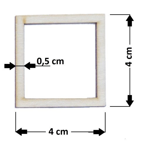 Drevená obruč 4 cm pre lapače snov štvorec 10 ks