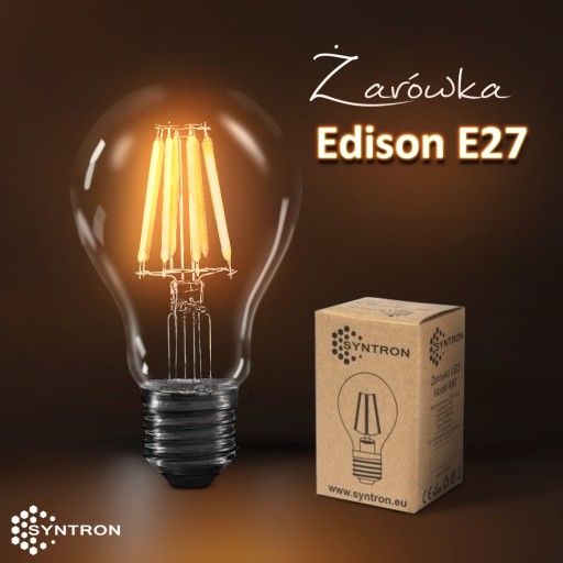 Edison LED žiarovka E27 4W studená biela