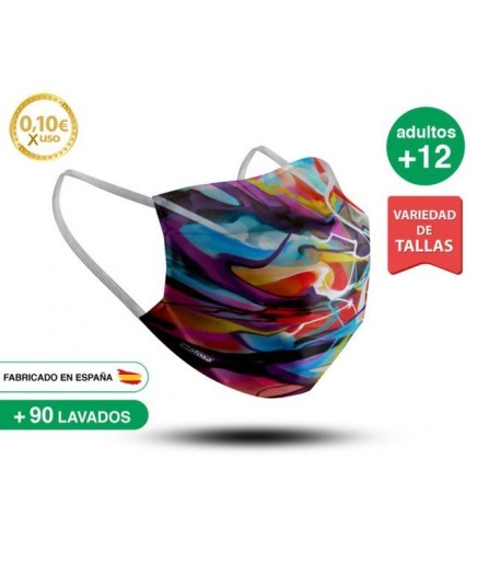 Detská pleťová maska z hydrofóbneho mikrovlákna 12+ Colorful Kiokids