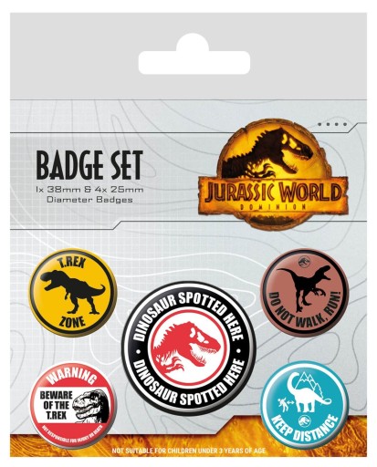 JURASSIC WORLD špendlíky na batoh