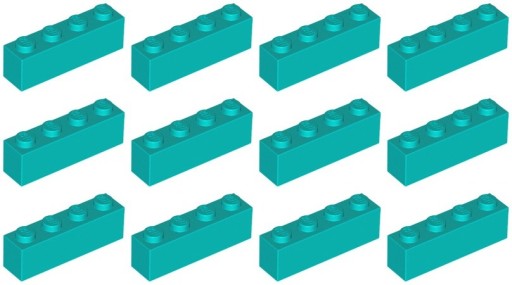 LEGO 3010 BRICK 1x4 tyrkysová NOVINKA (20g) 12 ks.