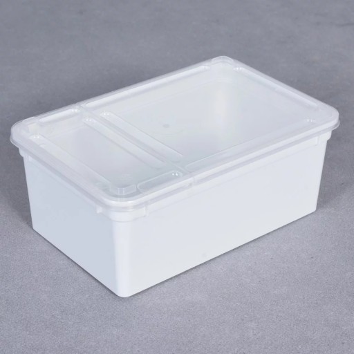 Nádoba na chov BraPlast 19x12,5x7,5 cm 1,3L BIELA s chlopňou a vetraním