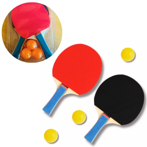 PING PONGOVÉ BALETKY STOLNÝ TENIS 2X RAKETA (dosky) + 3 loptičky