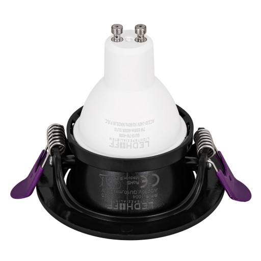 4X Zapustená halogénová lampa SPOT pohyblivá GU10 Black Eyelet Zapustená