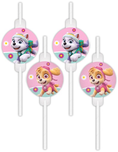 Papierové slamky na pitie PAW Patrol Skye