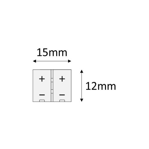 Montážny konektor spájajúci dva 8 mm LED pásiky