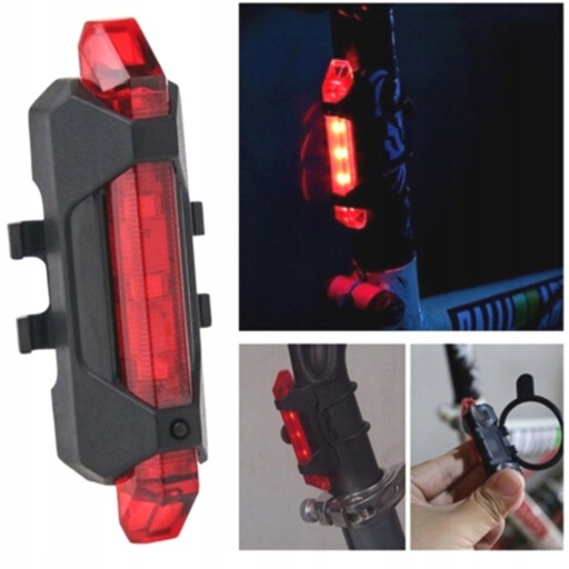 LED CYKLISTICKÁ LAMPA NA BICYKEL, NA RIADTIKÁ, VÝKONNÁ, NABÍJACIA, USB + ZADNÁ