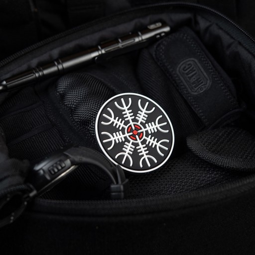 3D náplasťová prilba Terror Aegishjalmur M-Tac Emblém PVC na suchý zips čierna/biela