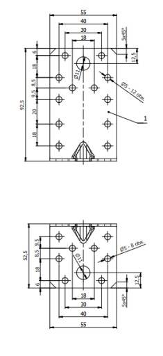 UHLOVÁ TYČ KPL3 TEPSÁRSKA KĹBA 90x50x55x2 10 ks