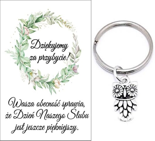 ĎAKUJEME HOSTÍM DARČEK SVADOBNÝ SVADOBNÝ SVADOBNÝ SOVA KĽÚČOVKA SPOMIENKY