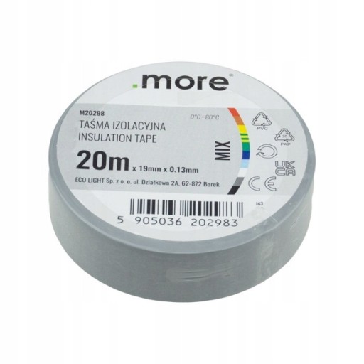 PVC IZOLAČNÁ PÁSKA 19MM 20M MÄKKO ŠEDÁ