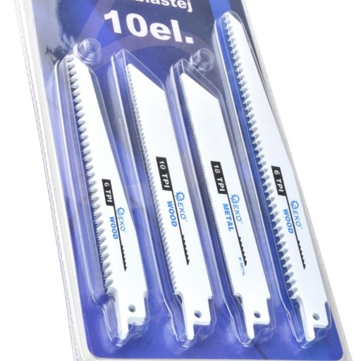 Pílový list šabľový 15-20cm 6-18TPI sada 10ks drevo kov Ge plast