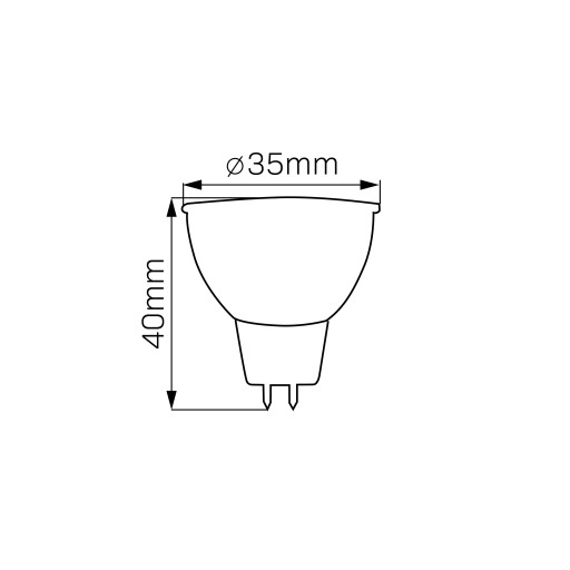 Platinová LED žiarovka MR11 SMD 12V 2,2W 185lm 3000K sklo