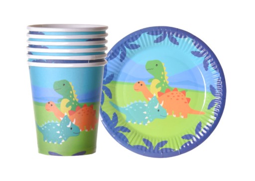 SADA PAPIERA, POHÁRKY, TANIERE, DINOSAURY