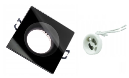 Hermetické vstavané svietidlo GU10 Square Black Keramická objímka zdarma