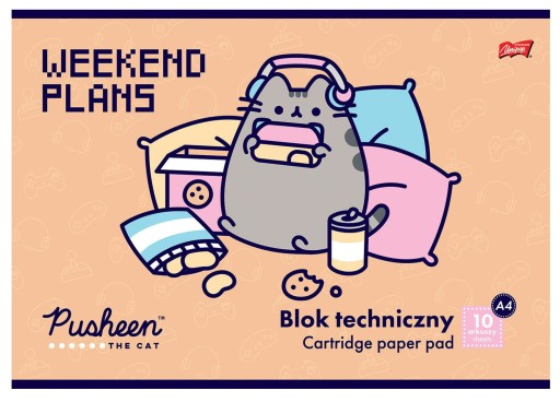 TECHNICKÝ BLOK A4 BIELA MAČKA PUSHEEN 10 listov