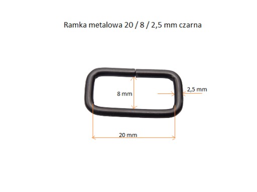 Kožený rám 20 / 8 / 2,5 mm 10 kusov čierny