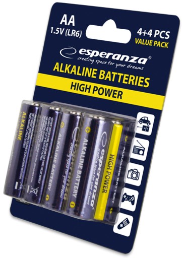 ESPERANZA POWERFUL AA alkalické batérie Dlhá životnosť bez ortuti a kadmia x16