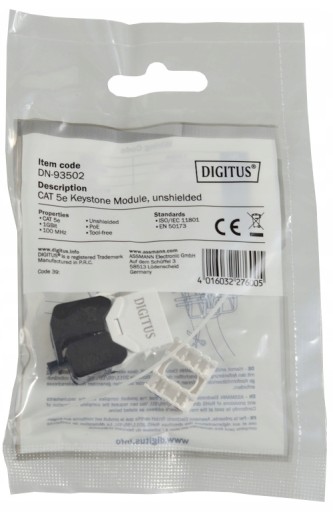 Socket Keystone Module Free RJ-45 RJ 45 LSA UTP Cat. 5e DIGITUS