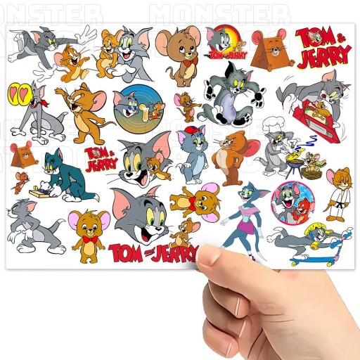 UMÝVAJÚCE DOČASNÉ TETOVANIE PRE DETI TOM A JERRY ORIGINÁLNE DIZAJNY