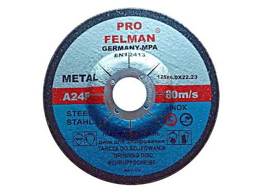 Kotúčové kotúče na brúsenie ocele, kovu, FELMAN PRO 125x6