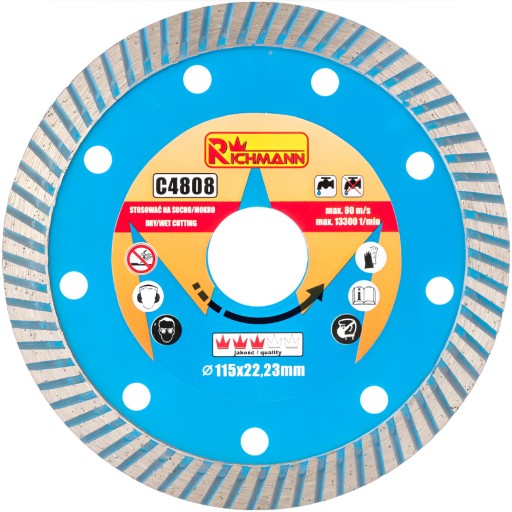 TURBO SEGMENTOVANÝ DIAMANTOVÝ DISK 115 MM 22,23 mm RICHMANN C4808