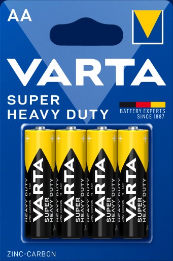 VARTA SUPER HEAVY DUTY zinkovo-uhlíkové batérie AA R6 blister 4 ks.