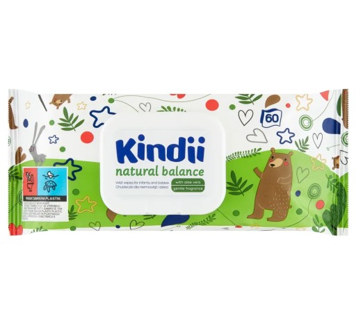 Vlhčené Utierky KINDII NATURAL BALANCE 60 KS