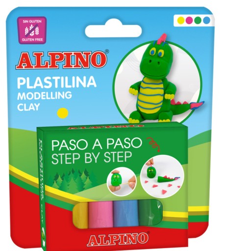 PLASTICINE Alpino kreatívna sada DINO 25g x 4 farby