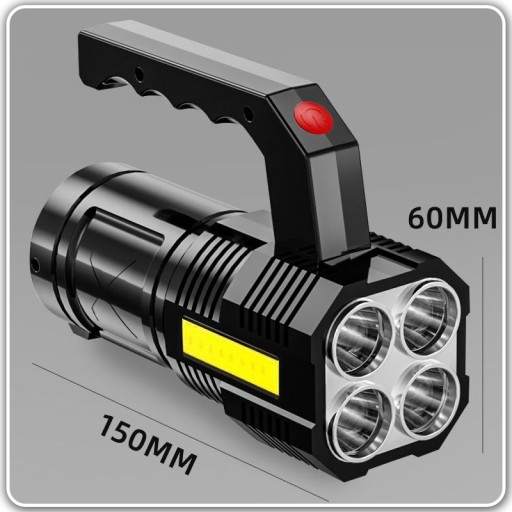 Multifunkčná, nabíjateľná LED baterka, svetlomet, USB NABÍJACIE