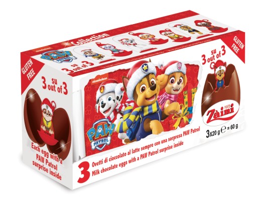 ČOKOLÁDOVÉ PREKVAPENIE VAJCIA Tlapková PATROL VIANOČNÉ BALENIE 3 BALENIE 60G