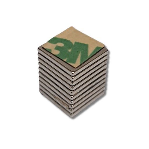 Neodymový magnet 10x10x1 N38 s 3M lepiacou páskou Strong