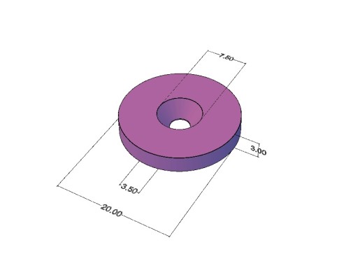 Magnet na hruď. Skrutka MP 20x(7,5x3,5)x3 N38