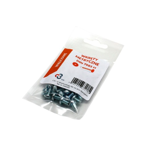 Konvexné cylindrické skrutky M3x8 DIN 7985 20 kusov