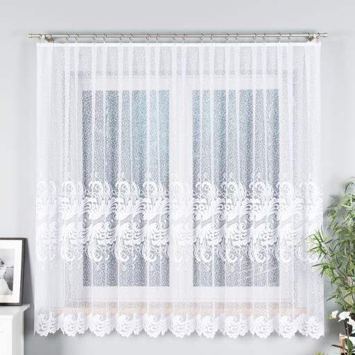 Žakárový záves z metra White, výška 180 cm