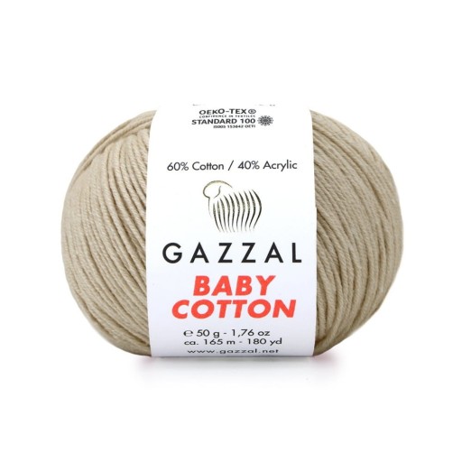 Gazzal Baby Bavlnená priadza 3446 - 50g - svetlo béžová